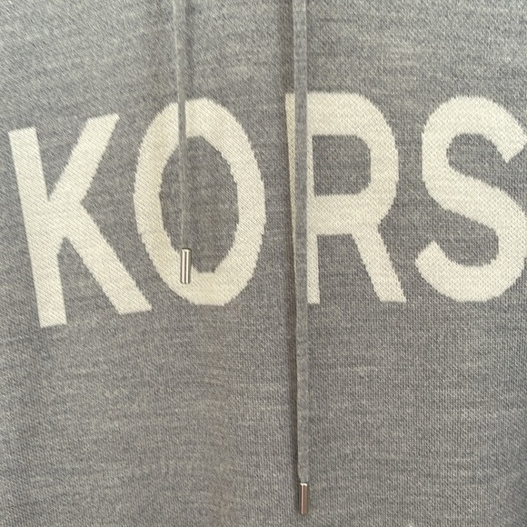 Michael Kors KORS Men’s Double Layer Merino Hoodie Sweater Gray Size XL - Picture 2 of 6